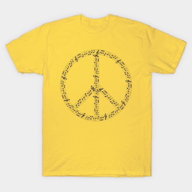 Peace Sign Music Notes T-Shirt by SistersTrading84